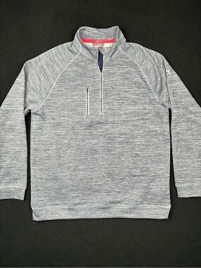 Puma Men's Large Heather Light Grey Zip-Up Golf Pullover